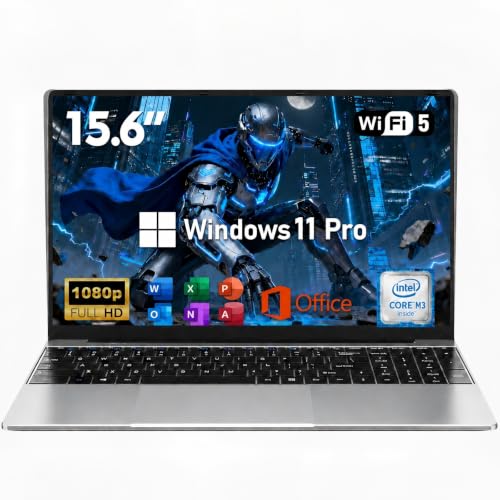 NIAKUN Laptop, Window 11 Pro Laptop Computer 2026, 15.6 Inch Lap Top, 16GB RAM 256GB SSD PC, M3-6Y30 Processor, FHD Display, WIFI5, BT4.2, Webcam, Office 365 for Business, School, Work, Student, Gray