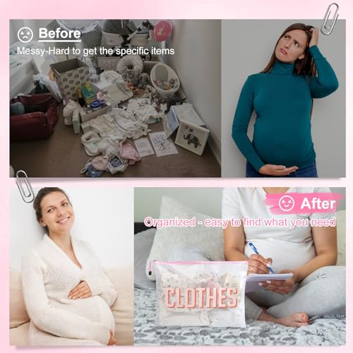 Image of 3pcs Hospital Bag Organizing Pouches for Labor and Delivery, Maternity Essentials Diaper Bag Organizer for Mom Travel (White, Large)