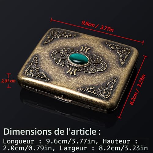 Boîtier vintage métal pour cigarette 85mm | Style rétro chic