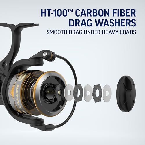 image for PENN 8' Battle IV Spinning Fishing Rod and Reel Combo Kit, 5000 Reel, 