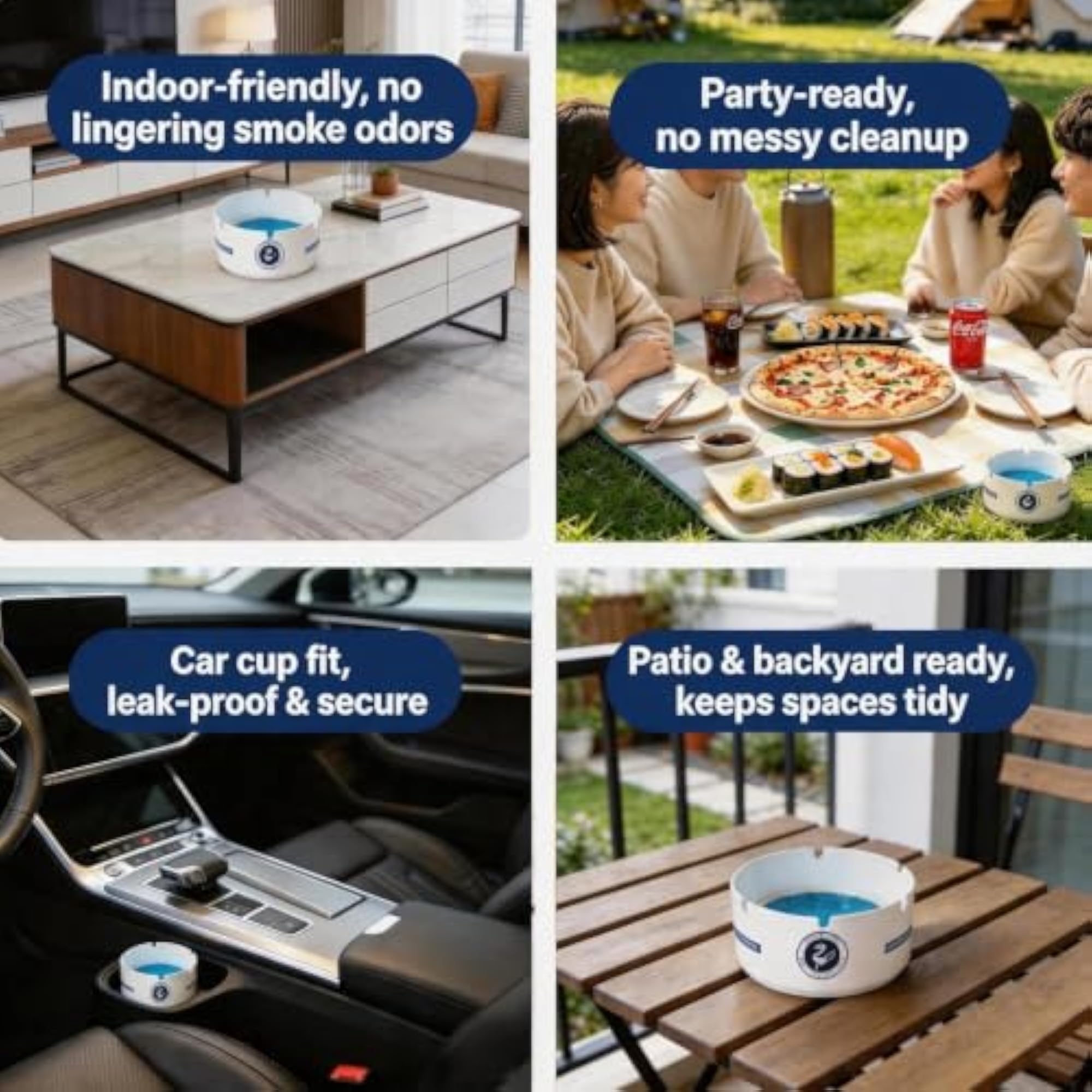 Disposable Foam Ashtrays for Cigarettes 25 Pack