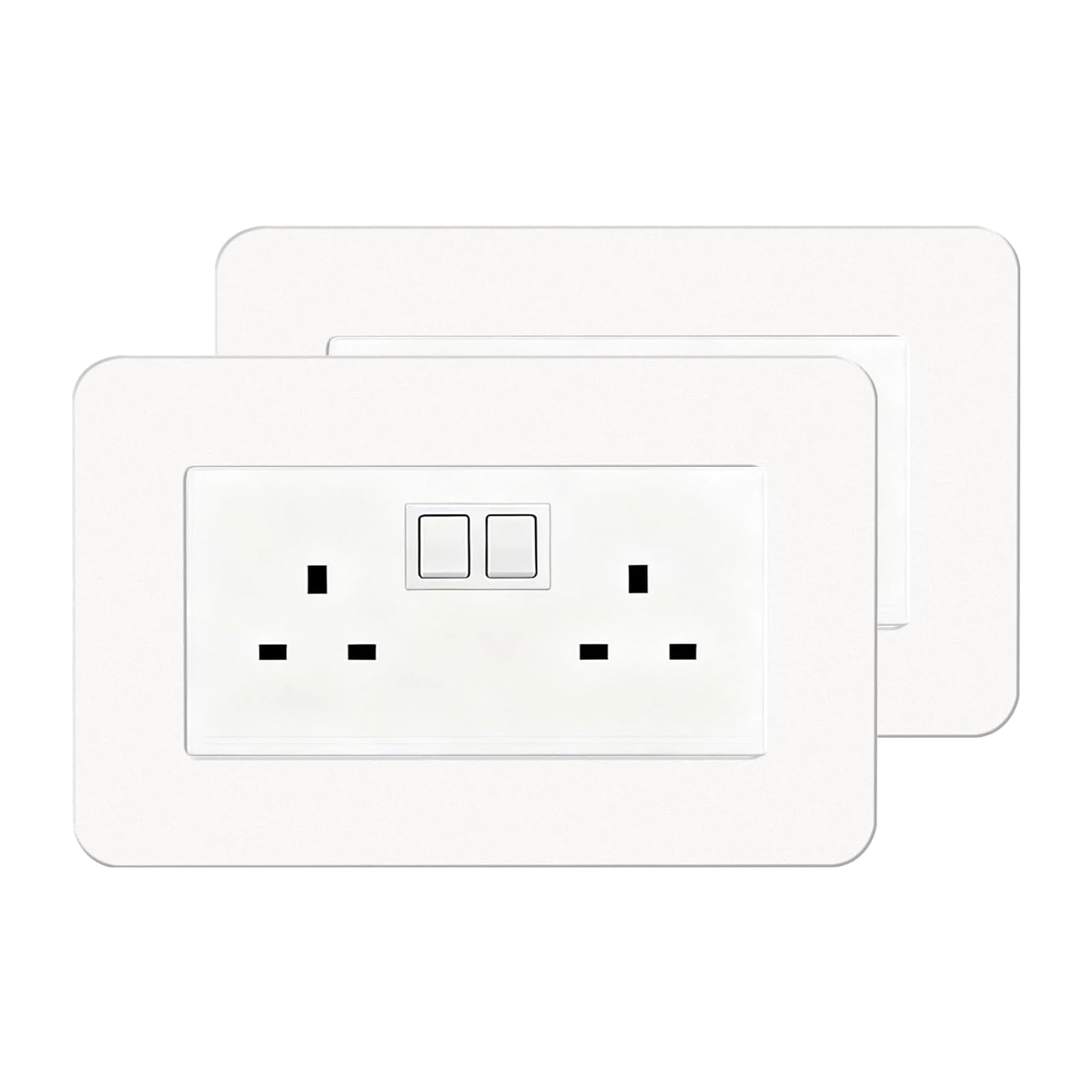 CANGCANG 2PCS Double Socket Surround White,Light Switch Surround, WallFor Home Wall Switch Decor