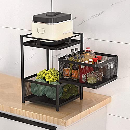 Rasvesh Multi-Purpose Trolley Storage Organizer and Kitchen Accessories Items for Kitchen Storage Rack Square Design Fruits & Vegetable Onion Cutler (