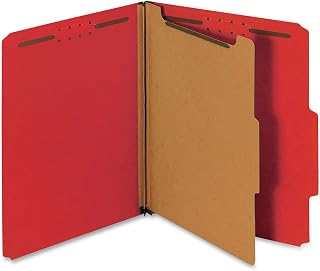 Universal UNV10203 Bright Colored Pressboard Classification Folders - Letter, Ruby Red (10/Box)