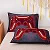 NTBED Game Console Comforter Set for Boys Girls Kids Geometric Lightweight Microfiber Bedding Sets (red, Queen) #2
