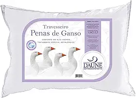 Travesseiro 100% Pena de Ganso Natural - 50 cm X 70 cm Conforto