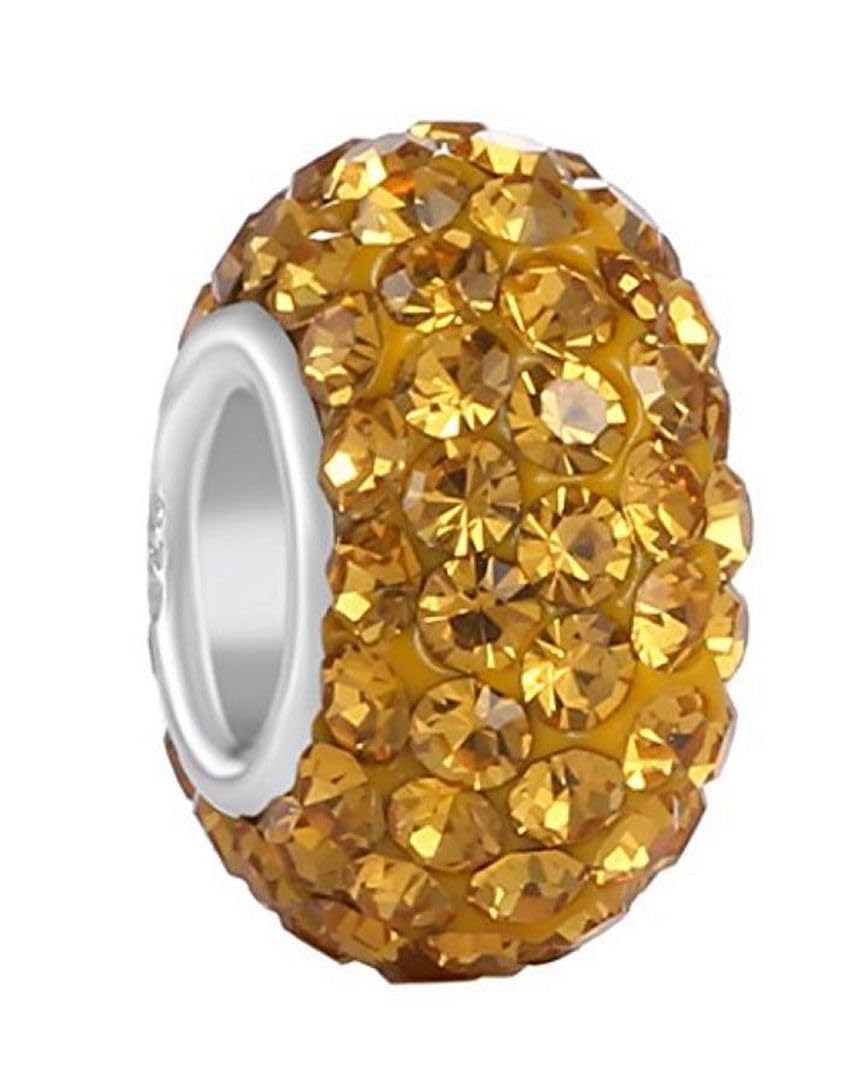 Adabele 1pc Authentic Solid Sterling Silver Hypoallergenic Jan-Dec Birthstone Bead Charm Austrian Rhinestone Compatible with Pandora All Bracelet