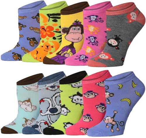 Image of Tipi Toe Women's 10 Pairs Lightweight Colorful Socks - Fun Low Cut Patterns for All-Day Comfort and Easy Everyday Style