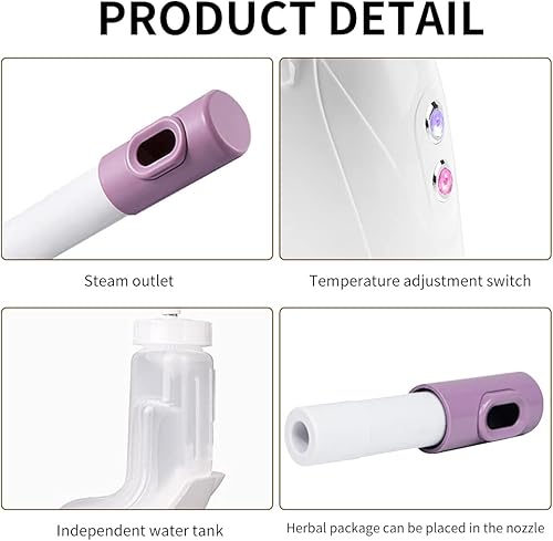 Miniatura 4 de Vaporizador facial nano iónico, vaporizador facial caliente/frío giratorio de 360 ° Nano iónico rociado Terapia Térmica Humidificador de niebla