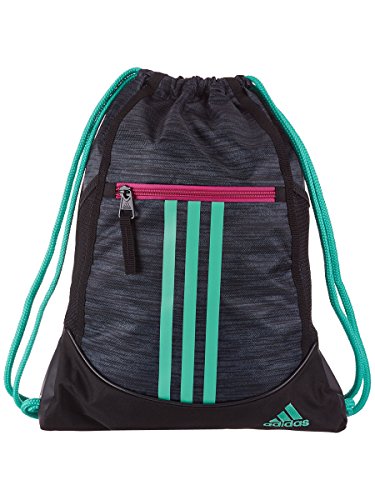 Image of adidas Alliance II sackpack, Green /Bahia Magenta, One Size