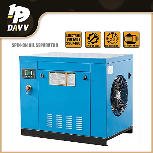Hpdavv Rotary Screw Air Compressor 7.5Hp / 5.5Kw - 29-25Cfm @ 125-150Psi - 230V/ 1-Phase/ 60Hz - Npt1/2" Skid Industrial Air Compressed System With Spin-On Air Oil Separator #TOP2