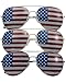 3 Pack Bulk USA America Glasses - American Flag Aviator Sunglasses - Assorted Colors