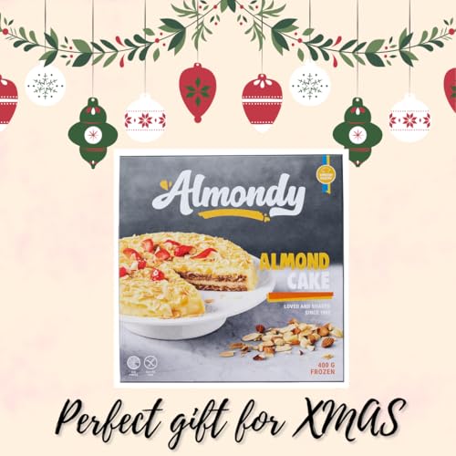 Fakhri ALMONDY Almond Cake 400g – Frozen Swedish Dessert, Gluten-Free Almond Layer Cake, Perfect for Christmas, Parties & Festive Treats