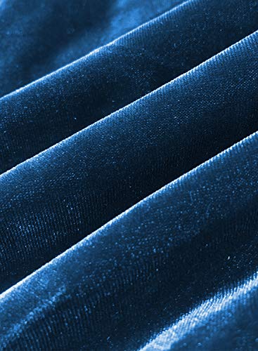 Fantaist Pencil Dresses, Women's Deep V Neck Wrap Ruched Velvet Evening Cocktail Dress (XL, FT641-Dark Cyan)