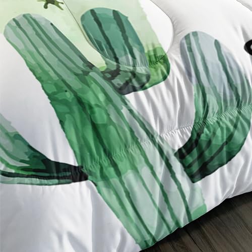 Image of AILONEN Cartoon Cactus Comforter Set Twin Size, Cute Style Succulent Plant Bedding Set for Kids Girls,Mexican Texas Cactus Plants Bed in a Bag,1 Quilt Set 2 Pillowcases,3 PCS