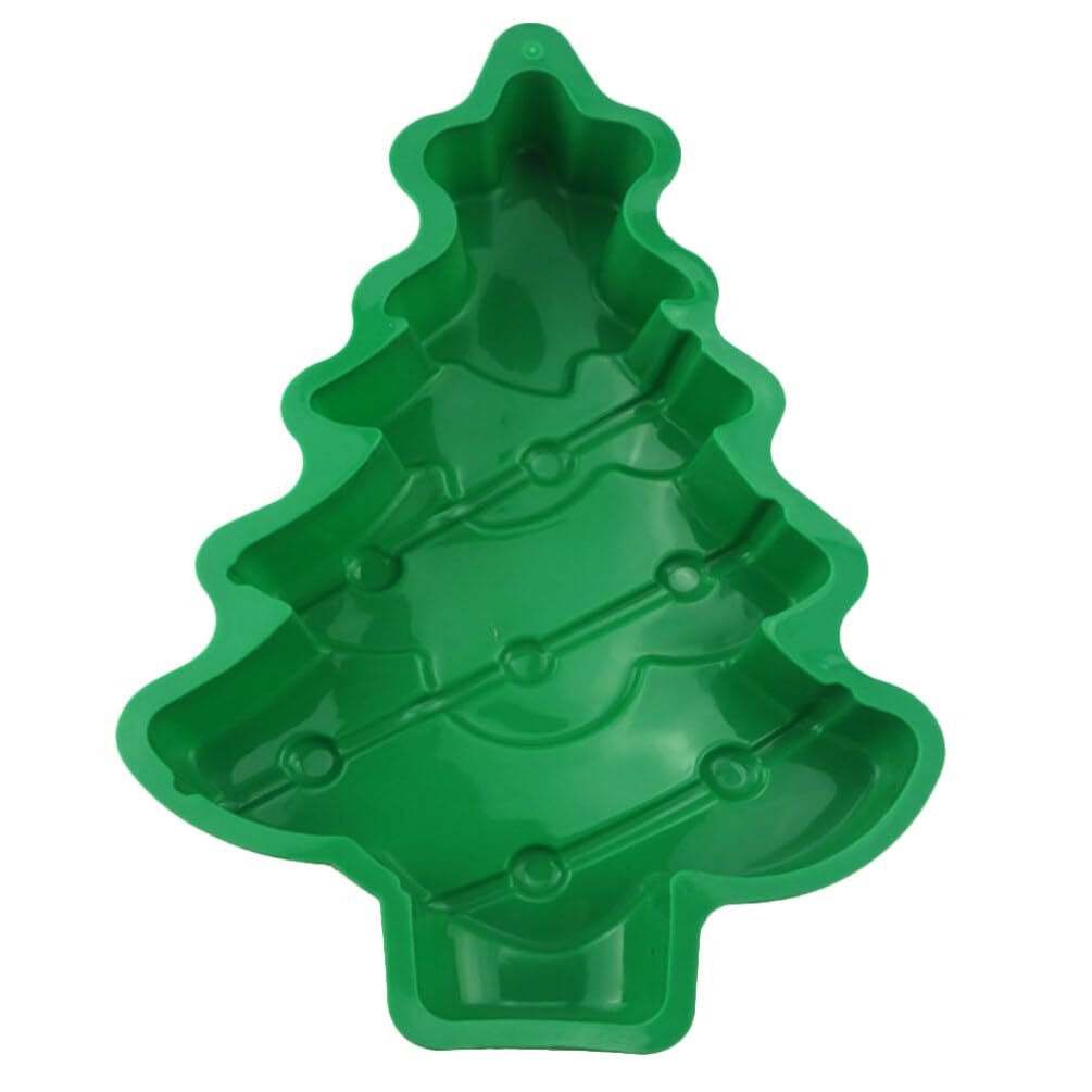 ABOOFAN Christmas Tree Cake Pan 3D Christmas Tree Silicone Baking Molds Non Stick Pie Mould Bakeware Tray for Holiday Parties Baking Mousse Muffin Chocolate Fondant Sweets