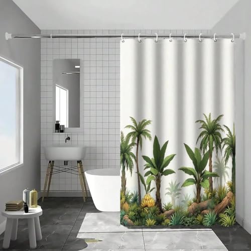 Rideau de douche feuilles de bananier contre éclaboussures