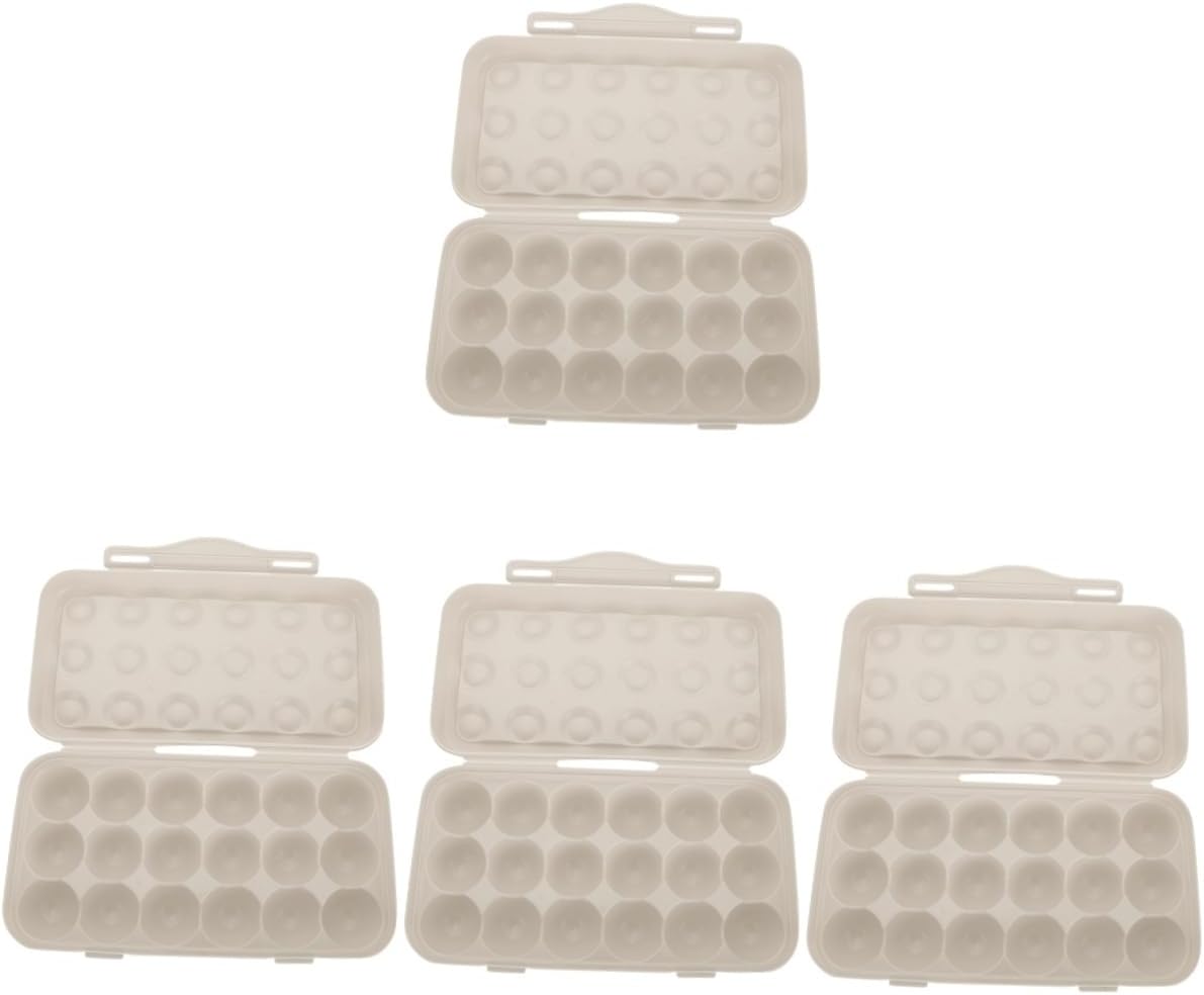 4pcs Box Outdoor Egg Carton Plastic Containers Vintage Refrigerator Egg Tray Holder Tray with Lid Covered Egg Eggs Household Egg Organizer Camping Supplies Anti-Collision
