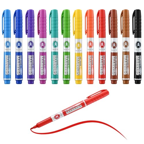 SUQJOY Stylos pour Tableau Blanc, Feutres à Pointe Moyenne Fine Effaçables à Sec, Marqueurs pour Tableau Blanc à Faible Odeur avec Clip, Marqueurs Fins...