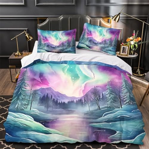 Parure de lit microfibre motif 3D avec housse de couette fermeture éclair - 4