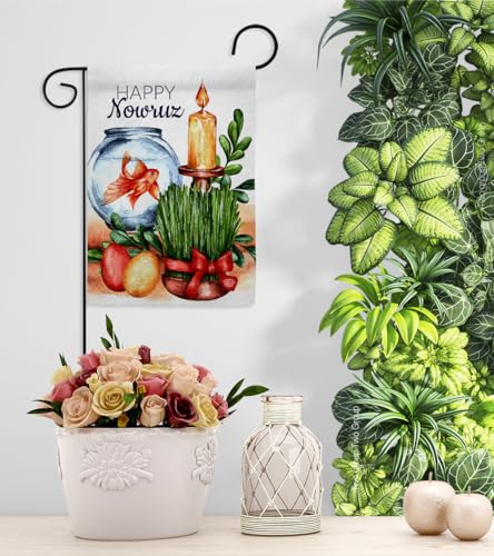 Iranian Nowruz Nowruz Flag Wall Scroll Wood Dowel Set Tapestry Indoor Poster Home Decor Kitchen Room Door Hanging Iranian Decorcations Porch Sign For House Persian New Year Gifts Made In USA by Ornament Collection - Image 18