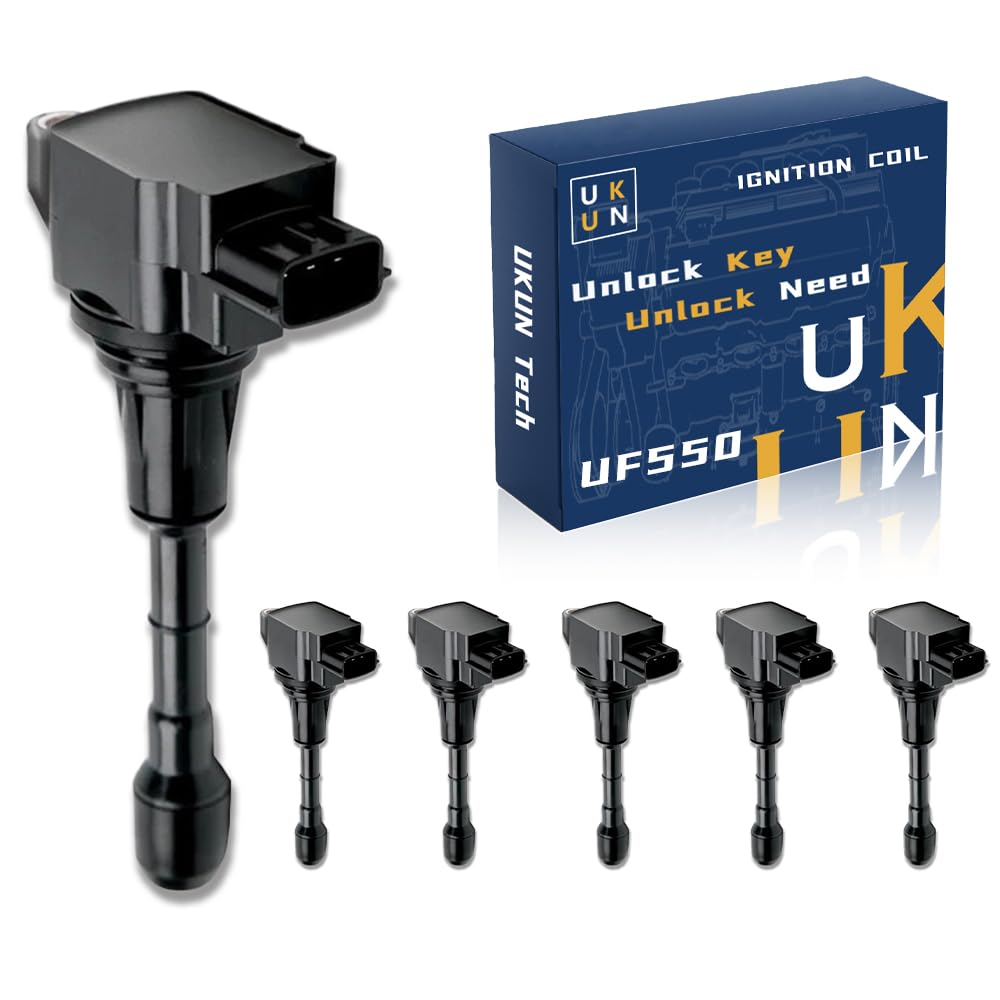 OEM 6 PCS UF550 Ignition Coils for Nissan ALTIMA MAXIMA MURANO PATHFINDER for INFINITI JX35 M35 G35 EX35 FX35 M (Y51) Q50 Q60 Q70 QX60 Replace C1670 22448-JA10C