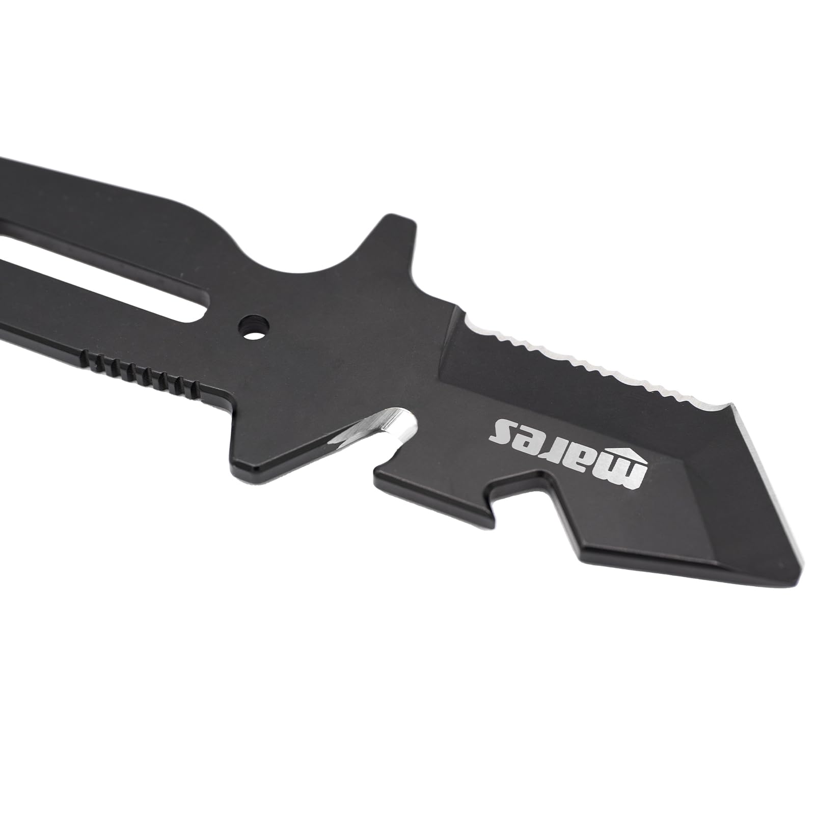 Mares Neutron - Cuchillo de buceo de acero inoxidable de 137 mm de largo, funda con trabillas y correas incluidas