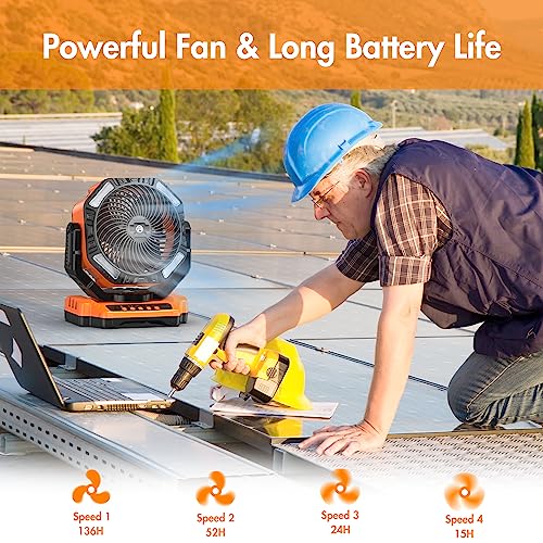 40000mAh-Rechargeable-Fan-Battery-Operated-Oscillating-Outdoor-Fan-Battery-Powered-Table-Fan-for-Home-Hurricane-Jobsite-Garage-Portable-Tent-Fan-with-Remote-Light-Hook-for-Camping-Trip-RV