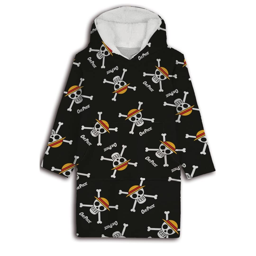 Aymax One Piece – Straw Hat Crew – Poncho de Forro Polar de Coral – Taille Adulto