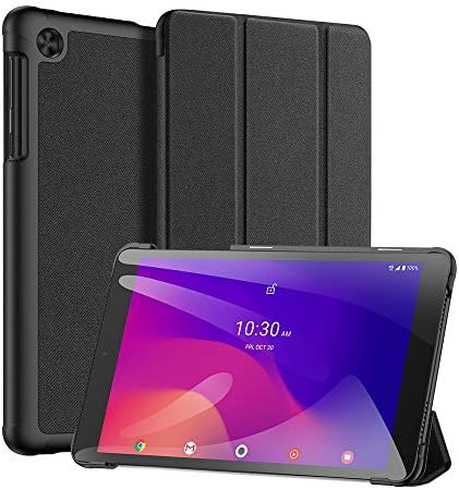 DUX DUCIS Case for Metro by T-Mobile Alcatel Joy Tab 2 8.0 Inch Tablet 2020(Model 9032Z), PU Leather Trifold Folio Shockproof Kids Stand Cover Case for Alcatel Joy Tab 2 Tablet, Black