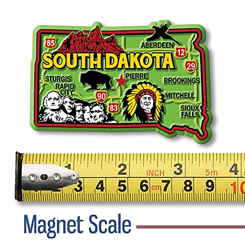 Imán decorativo estado South Dakota 3.4 x 2.3 pulg miniatura 2
