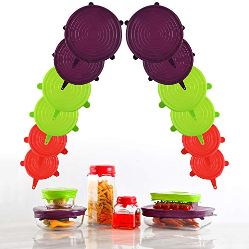 San Ignacio Jolie | Couvercles élastiques réutilisables de différentes Tailles | en Silicone | S'adaptent à Tout Objet et à Toute Forme | Couleurs Assorties Cover
