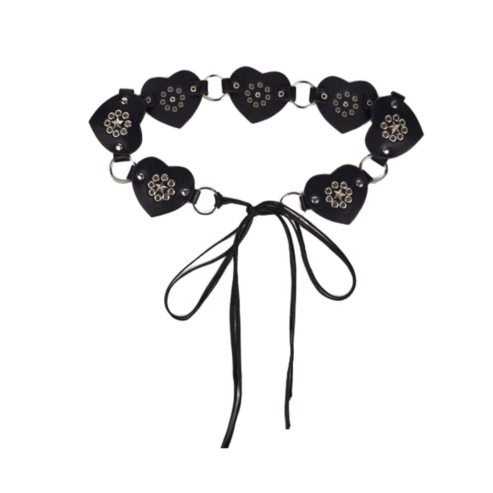 Retro Western PU Leather Metal Rings Adjustable with Grommets Punk Belt-image-22