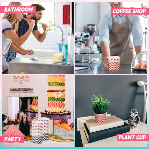 Image of Zeyune 500 Pack 4 oz Ice Cream Cups Disposable Bulk Ice Cream Sundae Bowls Paper Dessert Snack Frozen Yogurt Cups for Hot or Cold Food Wedding Baby Shower Birthday Bar Party Supplies, 10 Colors