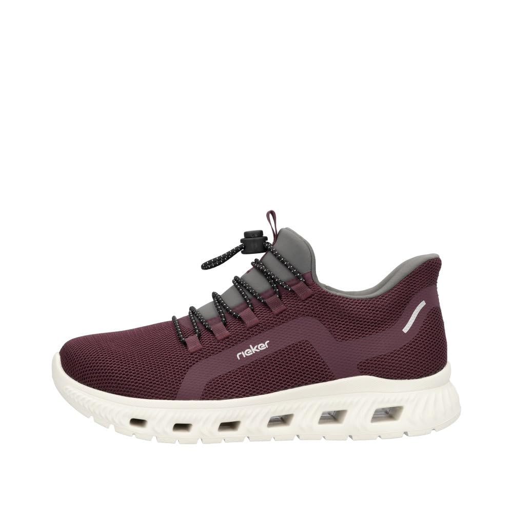Rieker Damen Schnürhalbschuh in schwarz | Ready2GO Sneaker mit ultraleichter IM-EVA-Sohle MemoSoft-Decksohle und Komfortweite G