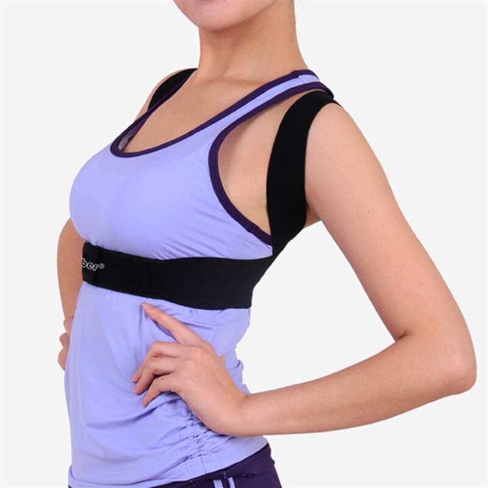 Powrót Brace Korektor postawy barkowej Elastyczna orteza Wsparcie Kifoza Slouch Habitual Hunchback Belt Brace Mężczyźni Kobiety (rozmiar: średni) The New