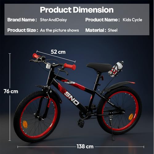Image of StarAndDaisy Bicycle for Kids Cycle /Bicycle20T Inch for Age 7-12 Years | Kids Bicycle with Adjustable Seat & Handlebar | Cycle for Kids with Bell, Bottle Holder & Side Stand (20T)