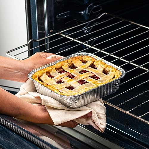 image for GUSTO [25 Sets 8-Inch Square Foil Pans with Lids - Disposable Food Con