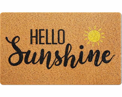 Mindsoft Hello Sunshine Doormat 30x18 Inch Outdoor Summer Welcome Doormat Hello Sunshine Rug Front Door Rug for Home Indoor Holiday Decoration