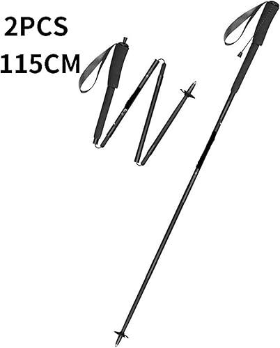 Miniatura 2 de 2PCS Folding Walking Sticks Ultralight Quick Lock Trekking Poles for Hiking Trail Running Camping Equipment
