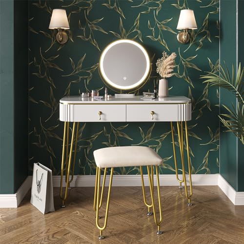 Vicco Schminktisch Weiß Hochglanz Grace 100x126x40 cm -...