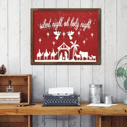 Panneau mural bois Merry Christmas deco ferme chretienne retro - 3