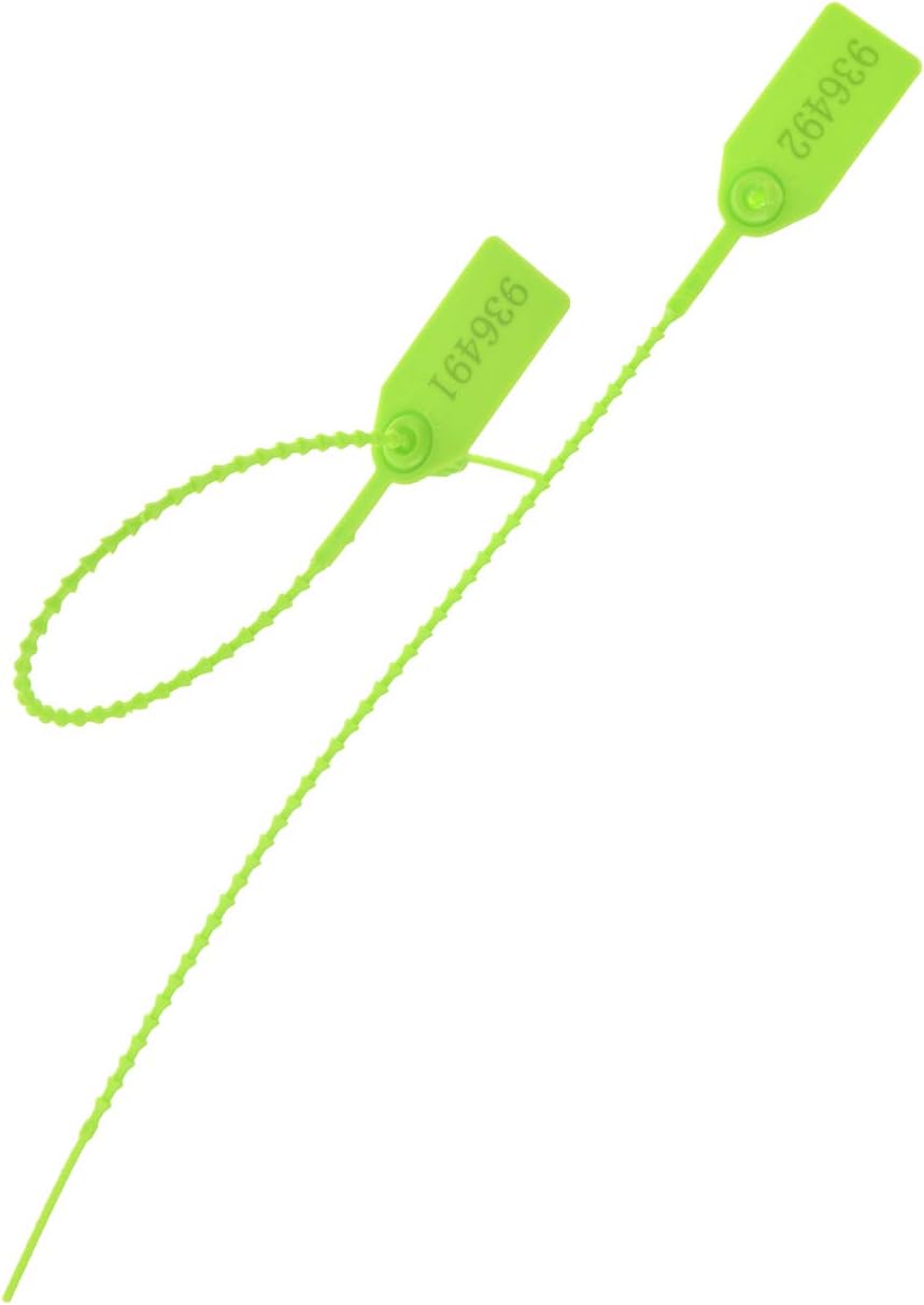Plastic Security Seals Disposable Tags Safety Padlocks Zip Ties Numbered 9.84 inches Green 200 pcs per Bag