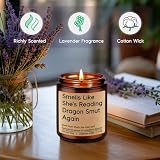 GSPY Romantasy Book Candle, Fantasy Reader Gifts for Women - Reading, Bookish, Dragon Gifts for Nerdy - Funny Christmas, Birthday Present for Fantasy Book Lover, Dragon Lover, Bookworm, Librarian