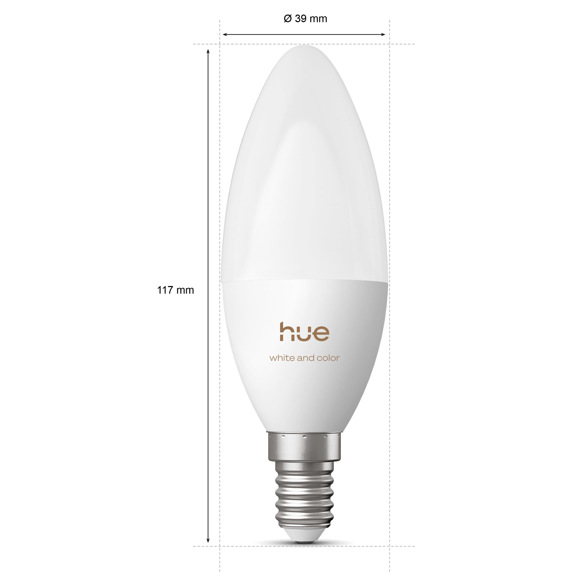 Philips Hue Smart LED-Lampe, B39, E14, 3er Pack, White and Color Ambiance, Vollspektrumlicht 1.000 K–20.000 K, 500 lm, Extrem Niedrig Dimmbar, Chromasync, Alexa, Google Home, Apple Home