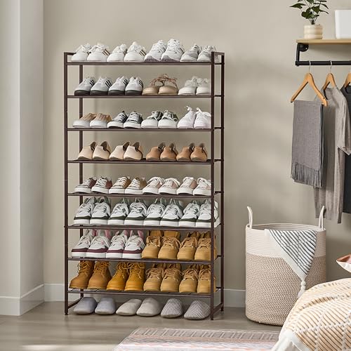 Image of Nunsino Shoe Rack for Closet, Metal Shoe Organizer, 8 Tier Garage Shoe Rack Max Holds 40 Pairs,Shoe Storage Shelf,Entryway, Bronze