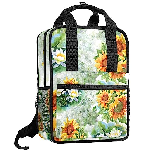 Cartable filles motif tournesols - Sac à dos scolaire multicolore