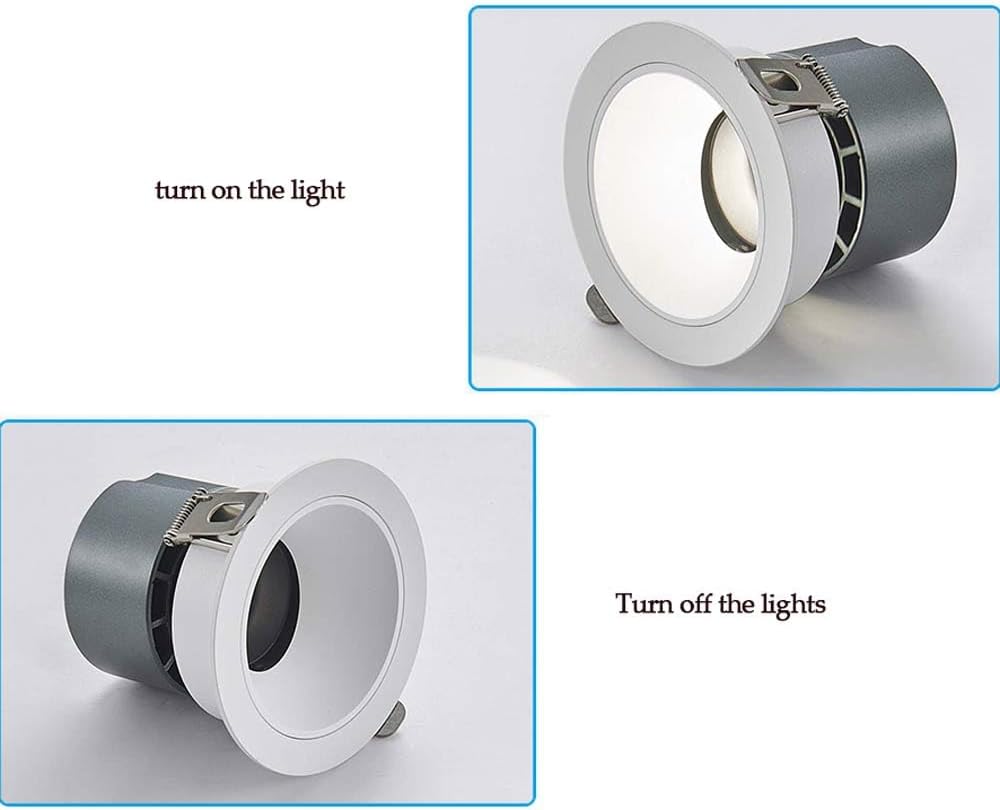 3 Pack Baffle Round 120 Volts LED Downlight, 3000K Recessed Lighting,10W Ceiling Flat Light Fixture LED Downlight Retrofit Kit with Baffle Trim