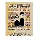 Simon & Garfunkel-'The Sound of Silence'-Song Lyric Wall Art Sign -11 x 14' Distressed Typographic...