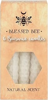 Blessed Bee White Beeswax Spell Peace & Happiness Candle Cream 5x11cm
